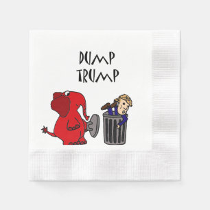 Funny Dump Trump Politieke Cartoon Servetten