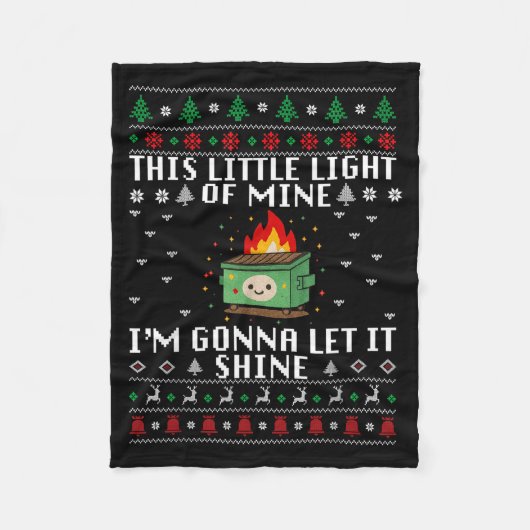 Funny Dumpster Fire Ugly Christmas Sweaters For Me Fleece Deken (Voorkant)