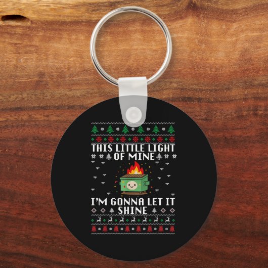 Funny Dumpster Fire Ugly Christmas Sweaters For Me Sleutelhanger (Voorkant)
