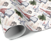 Funny Dwarves, Cabines, kerstbomen, Snowflakes Cadeaupapier (Rol Hoek)