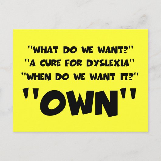 Funny dyslexic briefkaart (Voorkant)