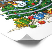 Funny Eagle Christmas Tree Lights Kids Mens Womens Poster (Hoek)