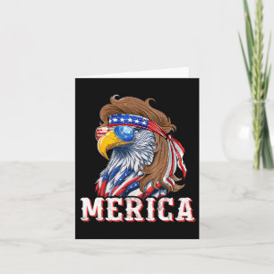 Funny Eagle Mullet 4 juli Amerikaanse vlag M Kaart