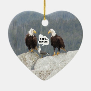 Funny Eagles en Seagull Keramisch Ornament