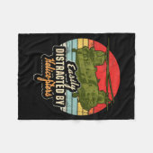 Funny Easily Distracted By Chinook Helicopter Retr Fleece Deken (Voorkant (Horizontaal))