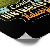 Funny Easily Distracted By Chinook Helicopter Retr Poster (Hoek)