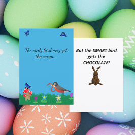 Funny Easter Bird Pun Flat Holiday Card Feestdagenkaart