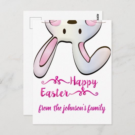 Funny Easter Bunny Briefkaart (Voorkant / Achterkant)