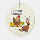 Funny Easter Bunny Chocolate Eggs Keramisch Ornament (Links)