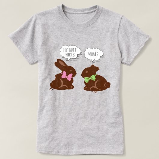 Funny Easter Bunny Chocolate T-shirt (Design voorkant)