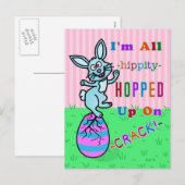 Funny Easter Bunny Cracked Egg Humor Feestdagenkaart (Voorkant / Achterkant)