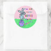 Funny Easter Bunny Cracked Egg Humor Ronde Sticker (Tas)