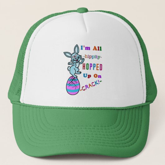 Funny Easter Bunny Cracked Egg Humor Trucker Pet (Voorkant)