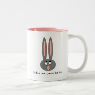 Funny Easter Bunny Dames Gossip Tweekleurige Koffiemok
