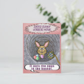 Funny Easter Bunny Horror Movie Feestdagenkaart (Staand voorkant)