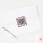 Funny Easter Bunny Horror Movie Vierkante Sticker (Envelop)