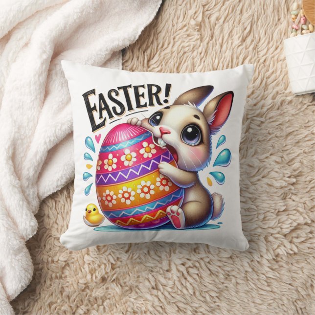 Funny Easter Bunny Kussen (Deken)