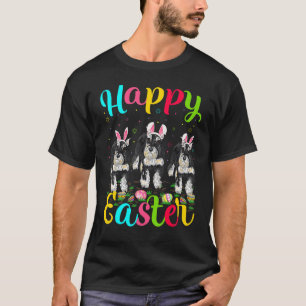 Funny Easter Bunny Miniature Schnauzer Dog Hap T-shirt