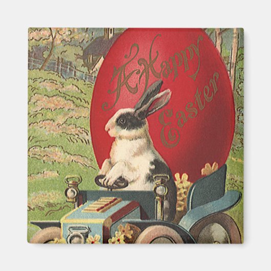  Funny Easter, Bunny Rabbit Egg Automobile Magneet (Voorkant)