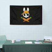 Funny Easter Bunny Rabbit Pirate Skull en Carrot Spandoek (Beurs)
