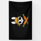Funny Easter Bunny Rabbit Pirate Skull en Carrot Spandoek (Verticaal)