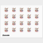 Funny Easter Bunny Ronde Sticker (Vel)