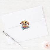 Funny Easter Bunny Ronde Sticker (Envelop)