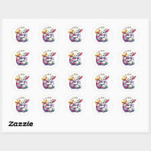 Funny Easter Bunny Ronde Sticker (Vel)