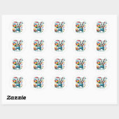 Funny Easter Bunny Ronde Sticker (Vel)