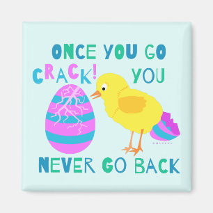 Funny Easter Chick Egg Humor Cartoon Magneet