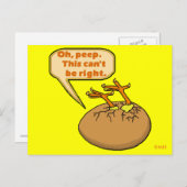 Funny Easter Chick in Egg Feestdagenkaart (Voorkant / Achterkant)