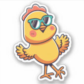 Funny Easter Chicken Sticker (Voorkant)