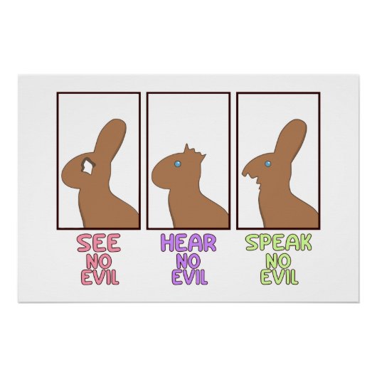 Funny Easter Chocolate Bunnies Perfect Poster (Voorkant)