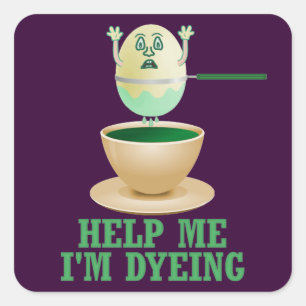 Funny Easter Egg Dyeing Vierkante Sticker