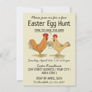 Funny Easter Egg Hunt Uitnodiging