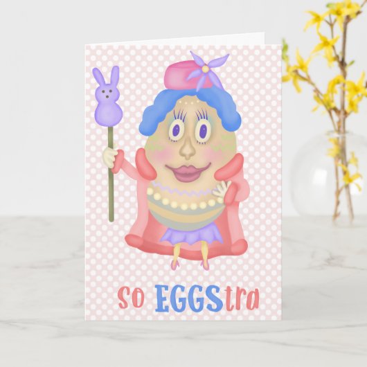 Funny Easter Eggstra Cute Spring Kaart (Gele Bloem)