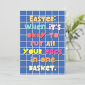 Funny Easter Gezegde Pun Kaart (Staand voorkant)