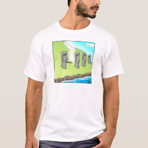 Funny Easter Island Cigar Cartoon Gifts T-shirt