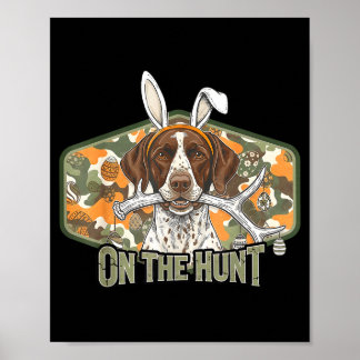 Funny easter labrador retriever on the hunt bunny poster