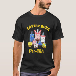 Funny Easter Party Boba Bubble Tea Flavors T-shirt