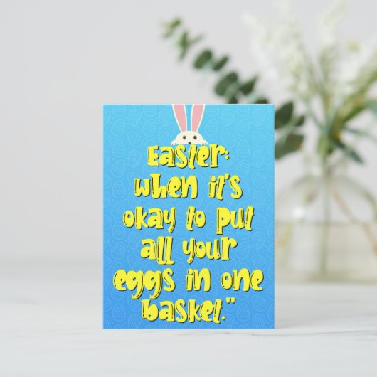 Funny Easter Pun Quote Kaart (Staand voorkant)