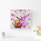 Funny Easter Wall Clock Vierkante Klok (Huis)