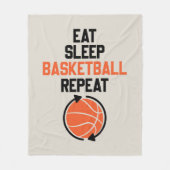 Funny eat sleep Basketball repeat word art  Fleece Deken (Voorkant)