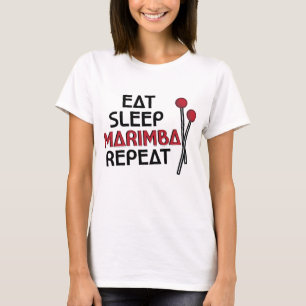 Funny Eat Sleep Marimba Herhaal T-shirt Marimba