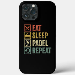 Funny Eat Sleep Padel Herhaling van  sport iPhone 13 Pro Max Hoesje