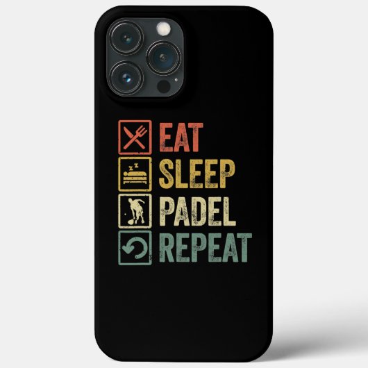 Funny Eat Sleep Padel Herhaling van sport Case-Mate iPhone Case (Achterkant)
