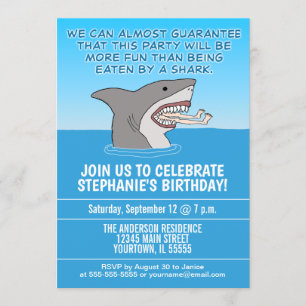 Funny Eaten van een partij van de haaienpartij Kaart