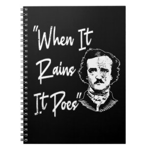 Funny Edgar Allan Poe Citaat Ontwerp wanneer het r Notitieboek