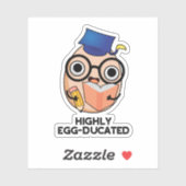 Funny Educated Egg Pun met hoge eiergeleiding Sticker (Vel)