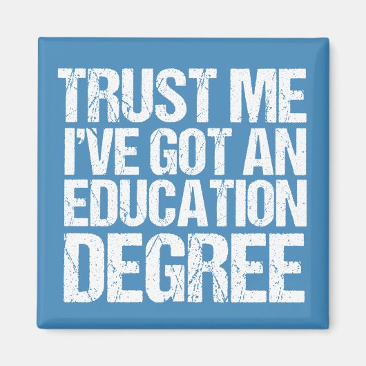 Funny Education Major Afstuderen Cute Blue Teacher Magneet (Voorkant)